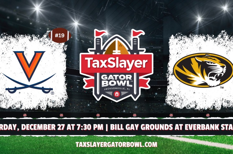 Virginia & Mizzou will face off in the 81st Annual TaxSlayer Gator Bowl on Saturday, Saturday, December 27