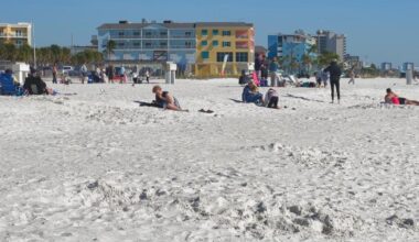Fort Myers Beach visitors embrace sun on a cold beach day | Lee County