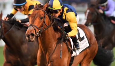 Wolfie’s Dynaghost flew home in the Fort Lauderdale and stamped his ticket to the Pegasus World Cup Turf