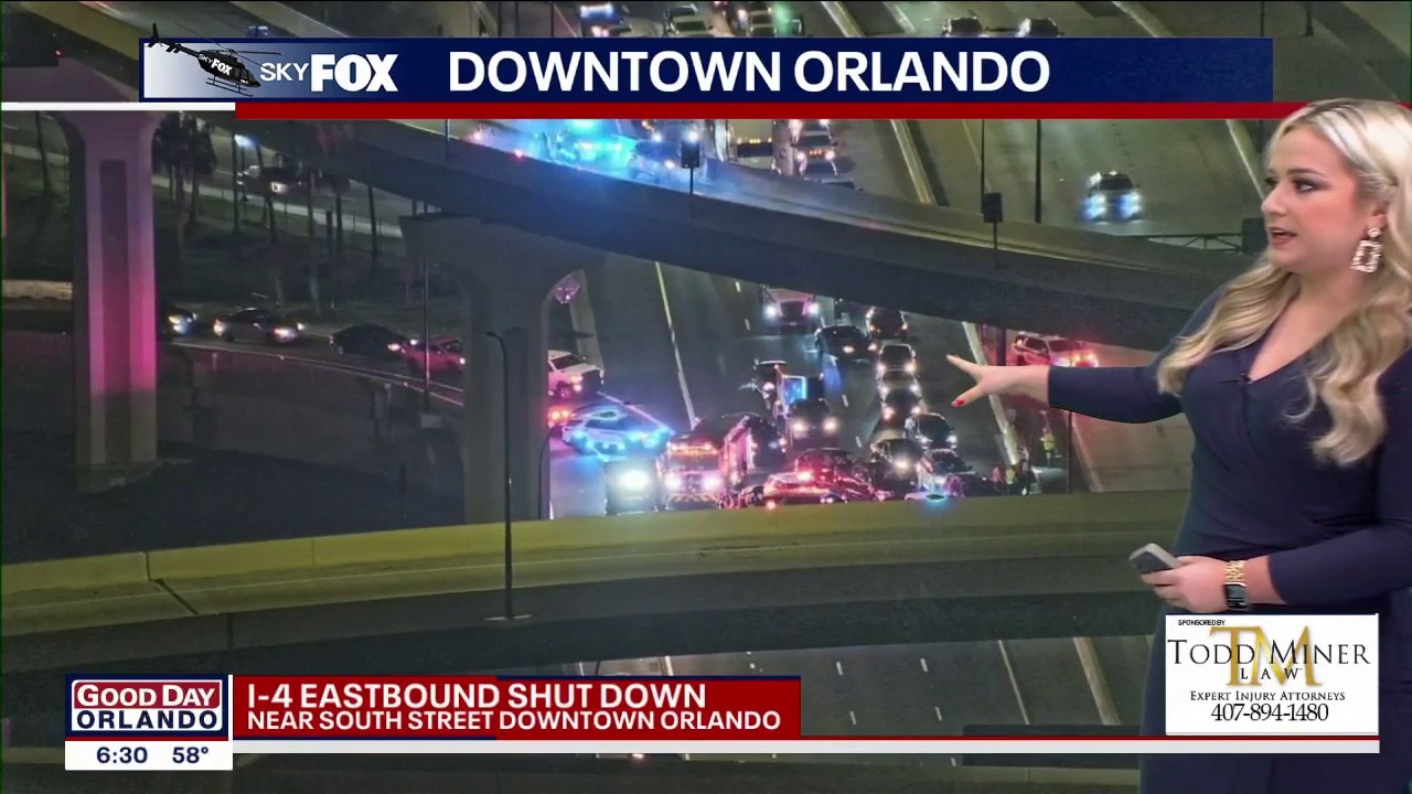 Traffic alert: I-4 eastbound shut down in downtown Orlando