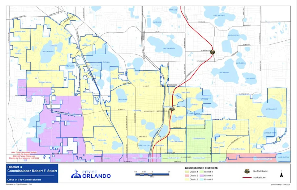 District 3 neighborhoods include Rosemont, College Park and Baldwin Park.