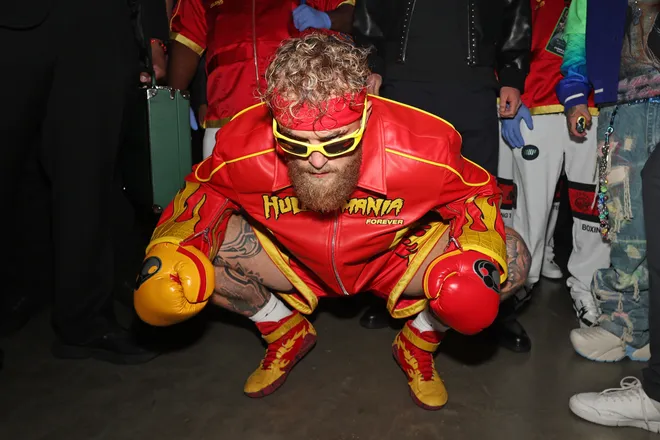 MIAMI, FLORIDA - DECEMBER 19: Jake Paul prepares before walking to the ring during Jake Paul v Anthony Joshua at Kaseya Center on December 19, 2025 in Miami, Florida. (Photo by Megan Briggs/Getty Images for Netflix)