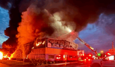 Firefighters battle Port St. Lucie pool business inferno, prevent spread to fireworks shop
