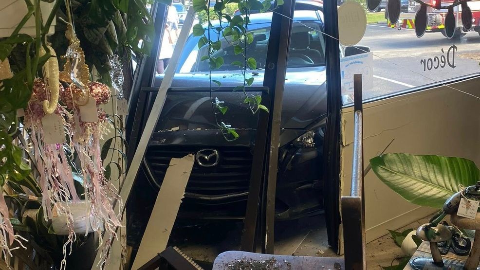 An elderly driver drove through the front of a small Jensen Beach home decor business on Sunday afternoon. (MCSO)