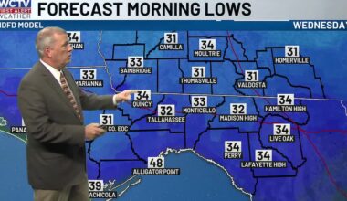 Lows near the freezing mark by Wednesday morning 🥶