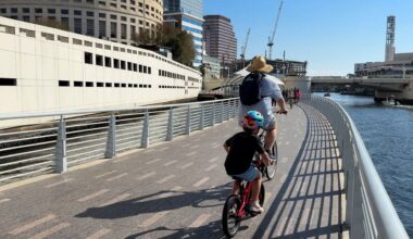 Bikers at Tampa Riverwalk. (Spectrum News)