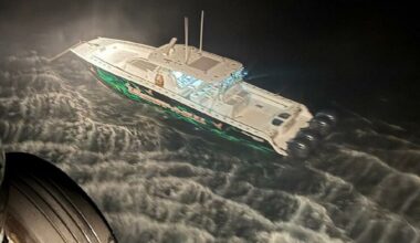 Coast Guard officials said their boat was located about 70 miles offshore. Crews continued their search overnight. (USCG)