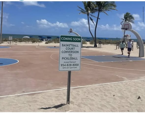 This sign spawned a grass-roots movement to save beach basketball in Fort Lauderdale.