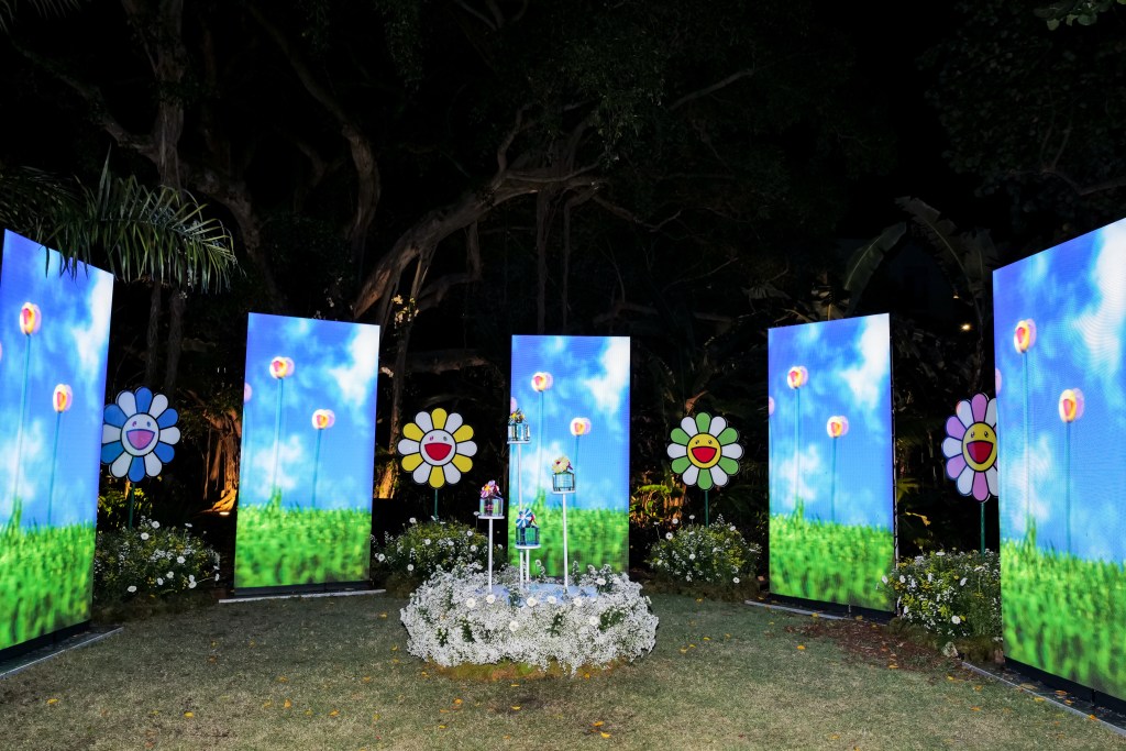 The "Garden of Joy" installation at a Marc Jacobs party in Miami.