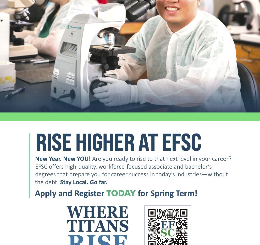 Enroll Now for 2026 Spring Classes at Eastern Florida State College!