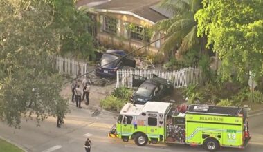 4 hospitalized after cars crash into front yard of NW Miami-Dade home – NBC 6 South Florida