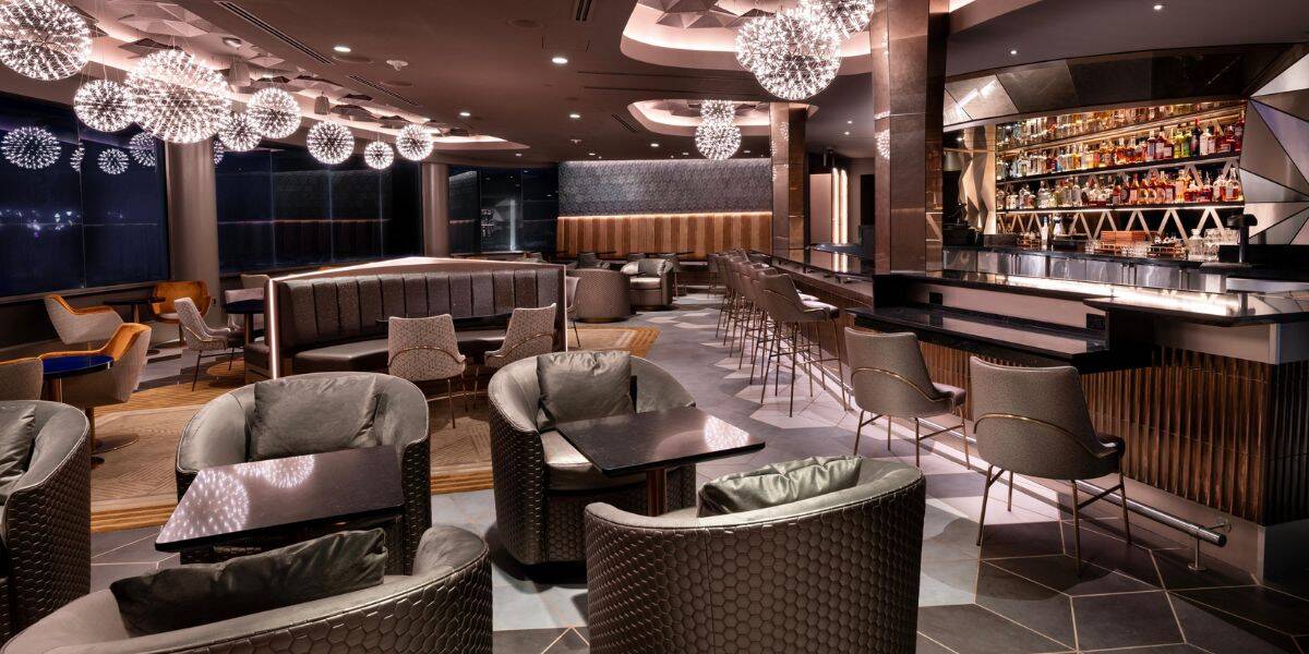 the inside of GEO-82 Lounge at EPCOT