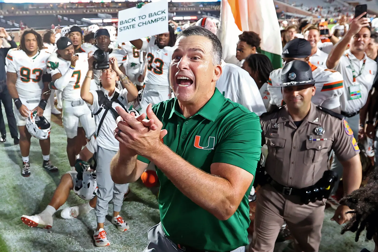 Miami Hurricanes head coach Mario Cristobal