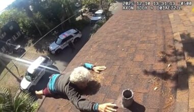 Tampa officers rescue elderly man dangling from roof