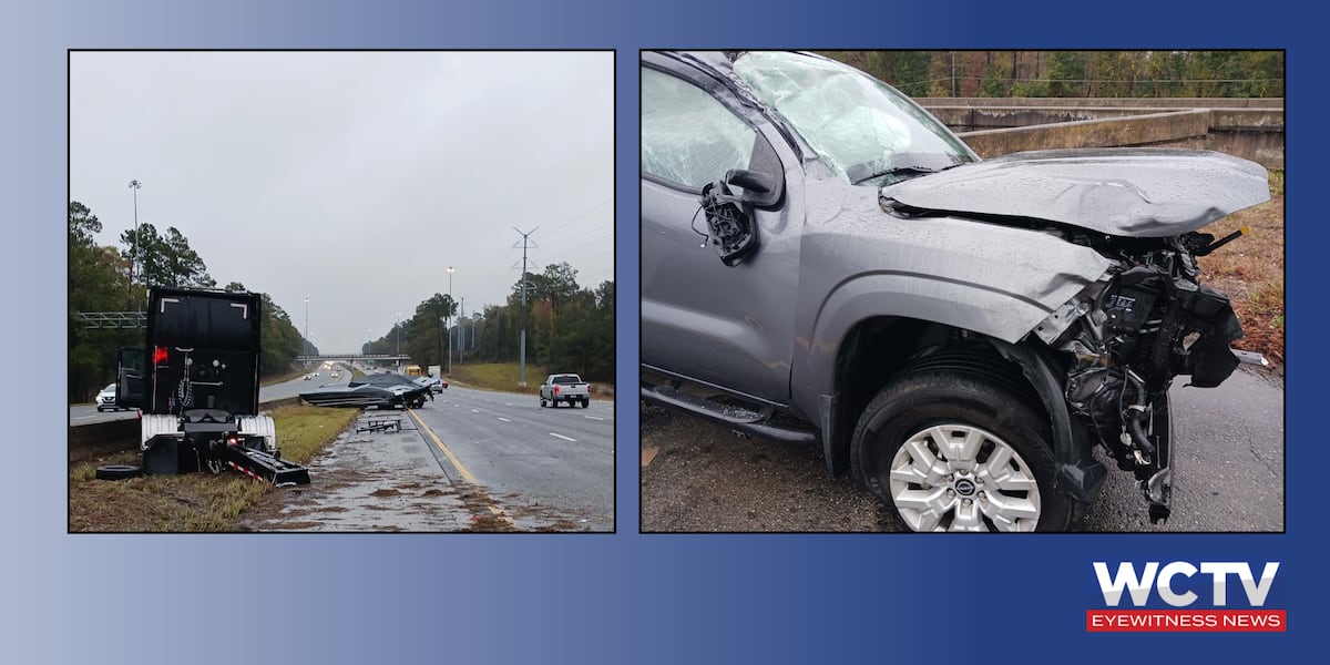 Wet roads lead to multi-vehicle crash on I-10 in Leon Co. near mile marker 199