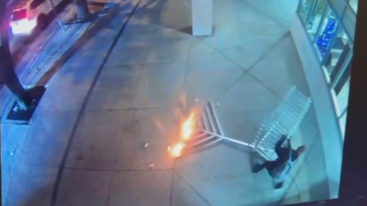 Video shows man vandalizing menorah outside tax collector’s office in downtown Miami – NBC 6 South Florida