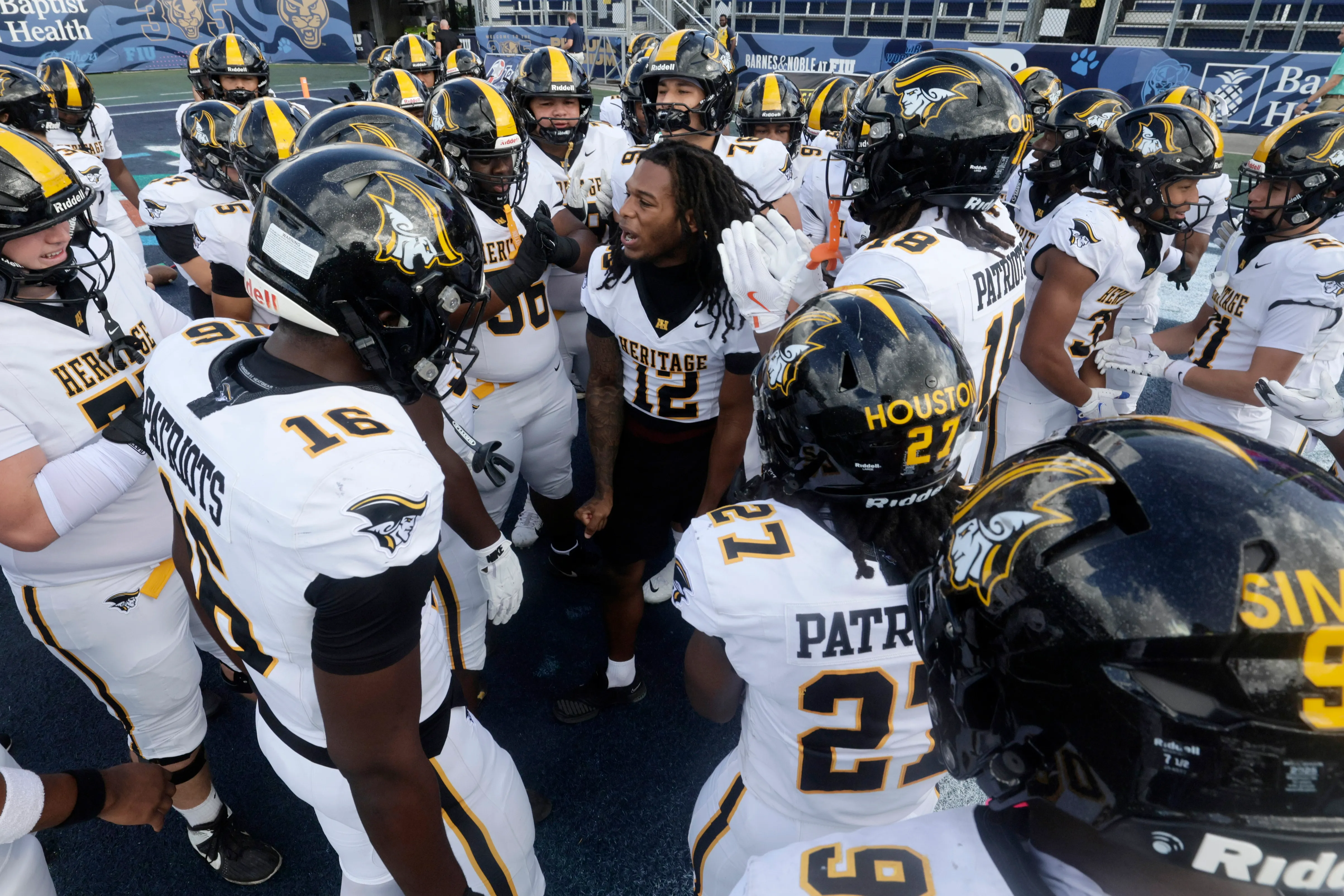 2American Heritage High School gets ready for their match up...