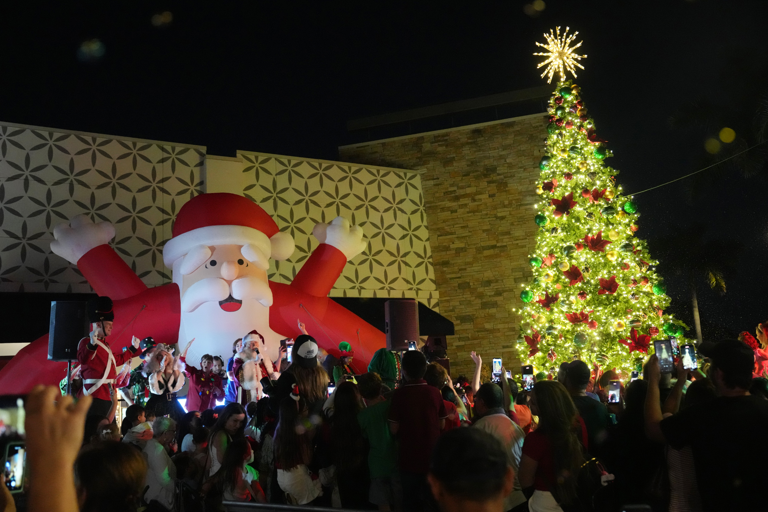 Richard Adler of West Palm Beach plays Santa during a...