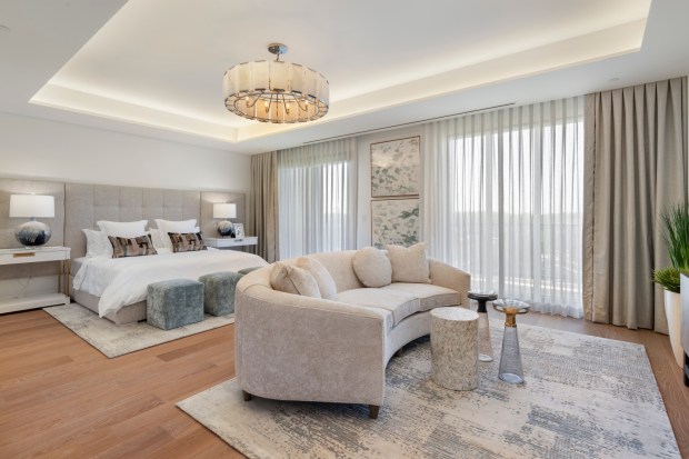 The 2-story penthouse features a spacious primary suite. It's available for $10.25 million. (Courtesy of Disney)