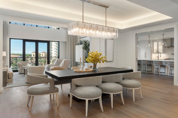 The penthouse overlooks the five-star Four Seasons Orlando Resort, with ample space for entertaining. (Courtesy of Disney)