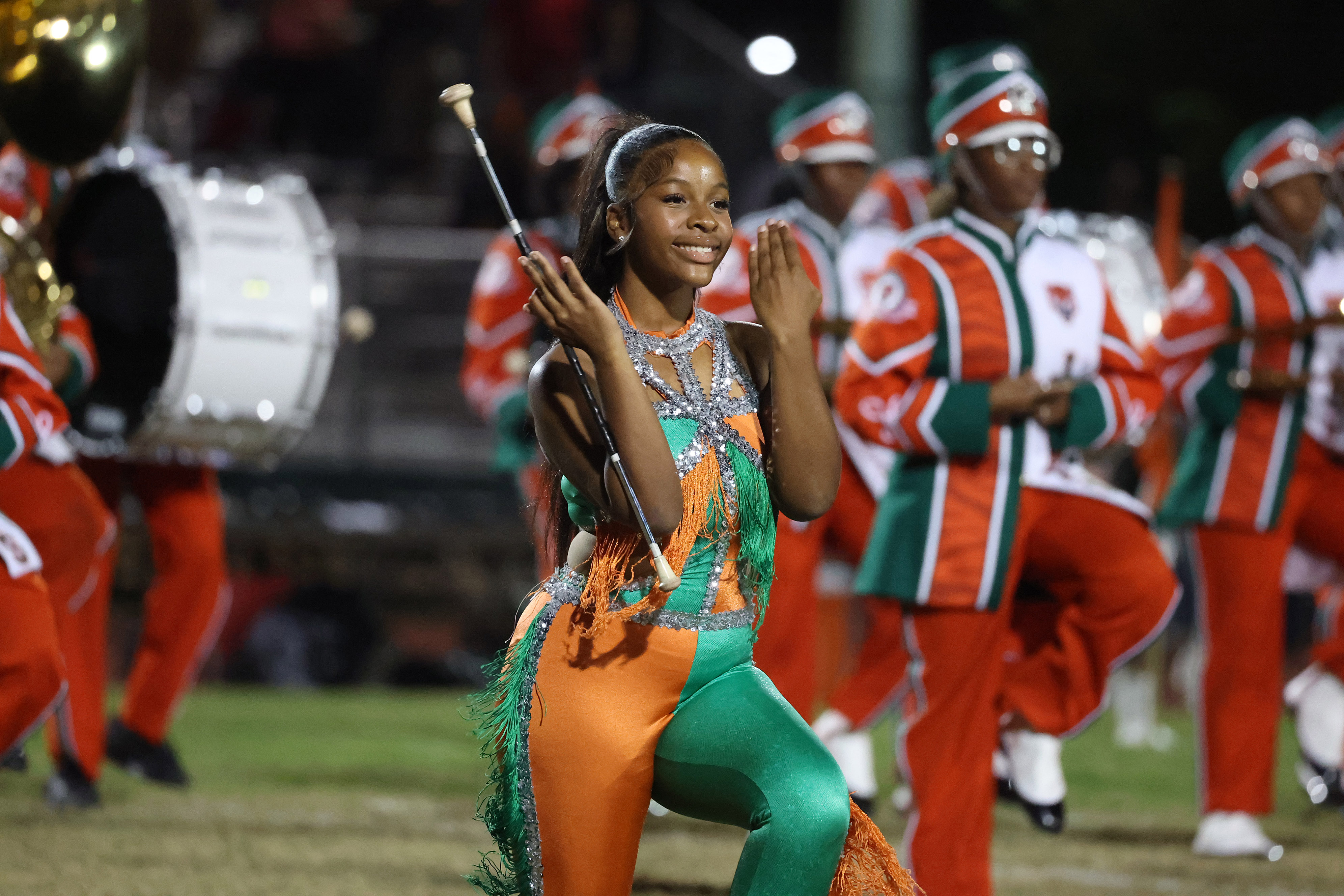 The Jones High band plays during the Port Charlotte High...
