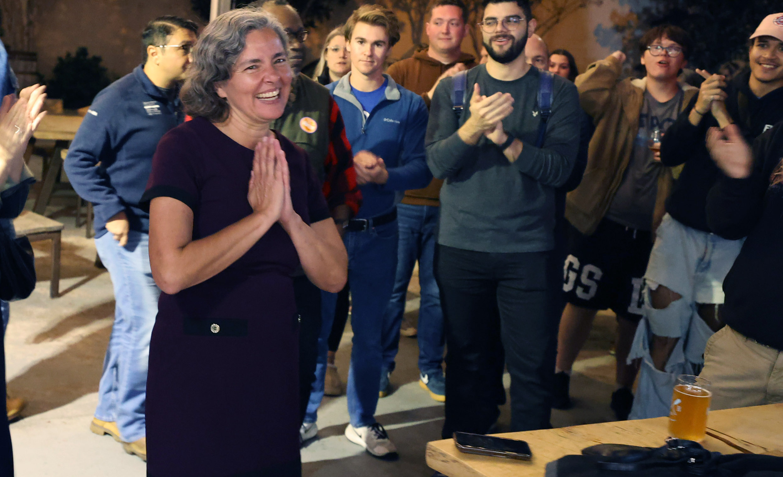 Mira Tanna is pictured at her election party at Ivanhoe...