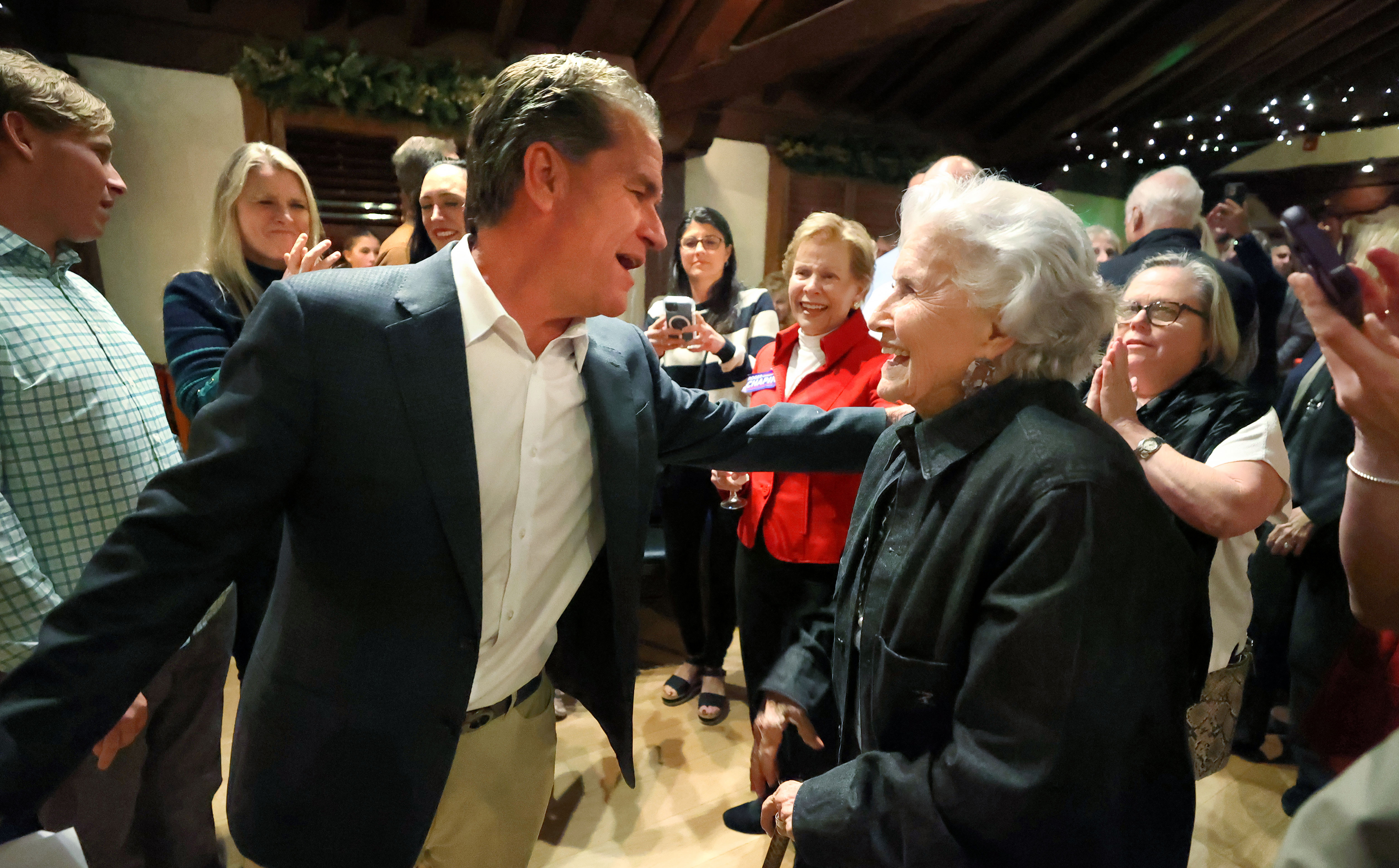 City of Orlando District 3 Commissioner-elect Roger Chapin celebrates his...