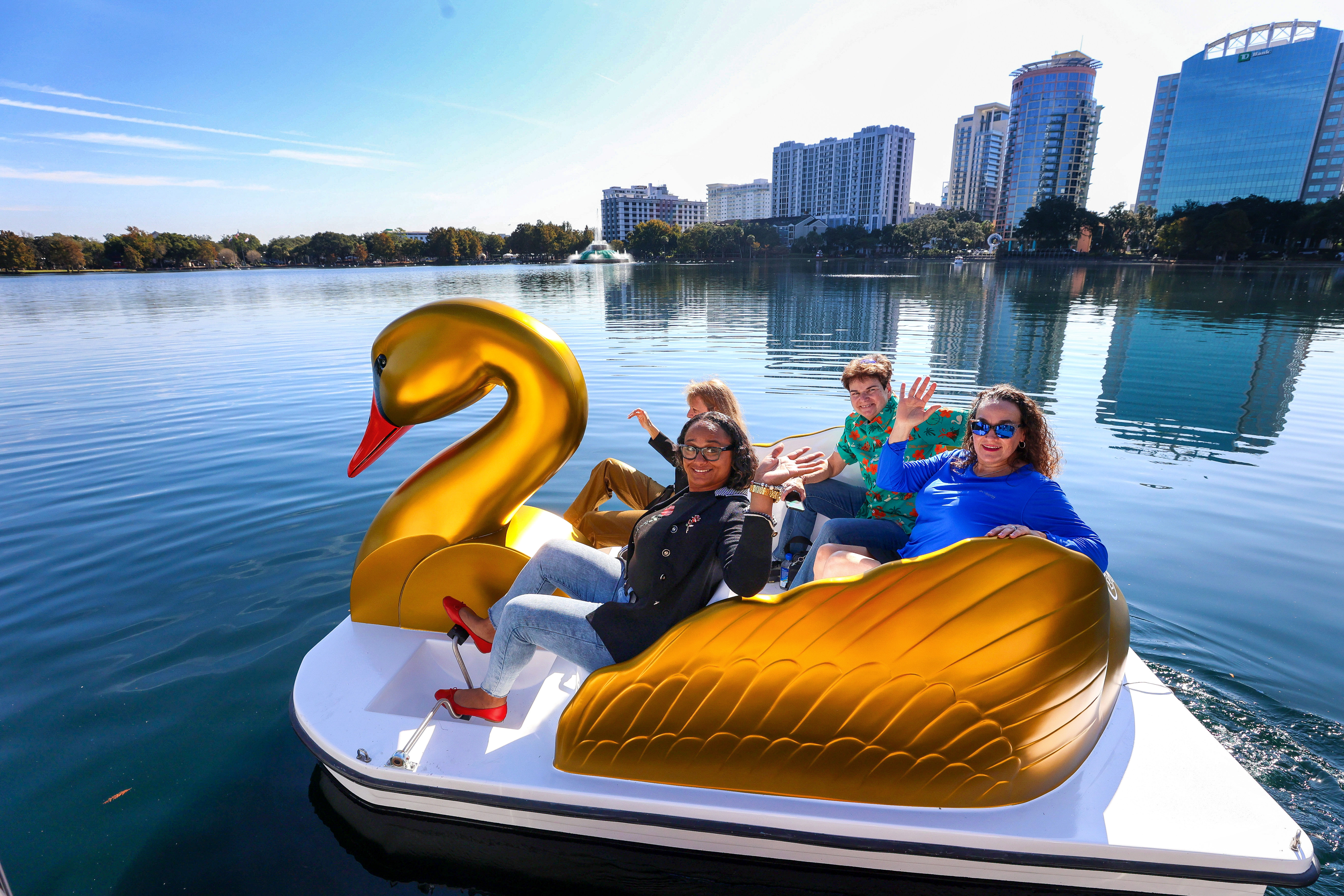 City of Orlando commissioners Shan Rose, front left, and Patty...