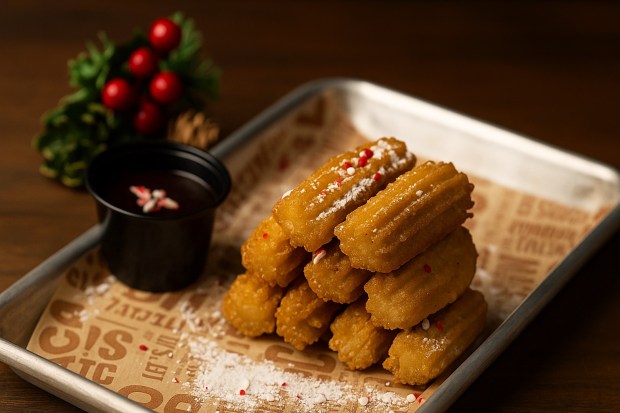 Now through Jan. 1 guests can enjoy LIME Fresh's limited-time holiday dessert, the peppermint churros. (Photo courtesy Lime Fresh Mexican Grill)