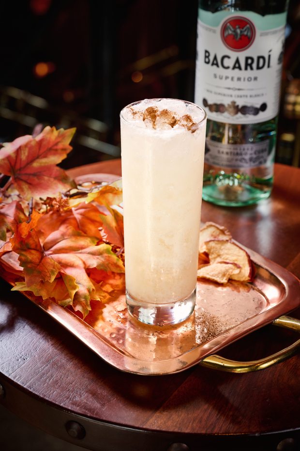 All kinds of seasonal cocktails are on the menu at Disney Springs like The Edison's Apple Turnover, which includes Bacardi Light rum, Faretti biscotti liqueur, cream of coconut, vanilla and apple juice. (Photo courtesy The Edison)