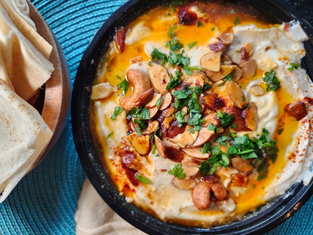 Fateh from Beirut Grill & Deli in Oviedo. So good it feels stolen from the gods. (Amy Drew Thompson/Orlando Sentinel)