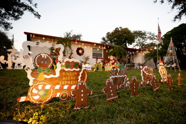 The home of George Case features lovingly handmade decorations at 1901 Mosher Drive in Orlando on Dec. 10, 2025. (Patrick Connolly/Orlando Sentinel)