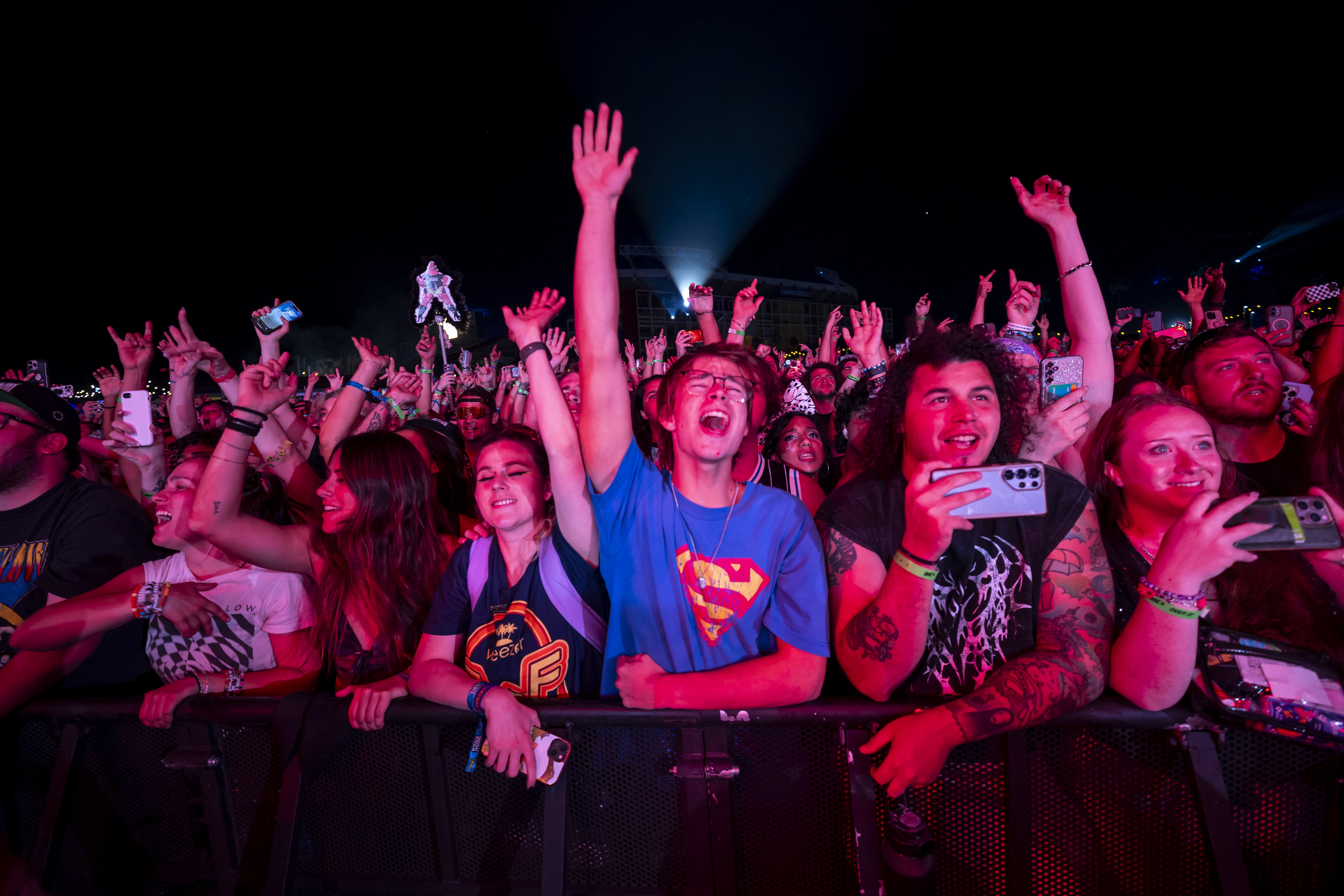Fans sing along while All Time Low performs during Vans...