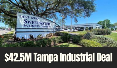 Sweetwater Business Center in Tampa, Florida, where a New Jersey developer completed a $42.5M industrial real estate recapitalization using a Delaware Statutory Trust.