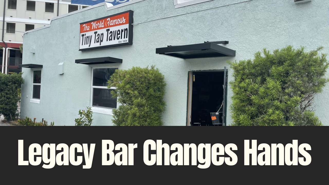 Exterior of Tiny Tap Tavern in Tampa with signage visible after the longtime neighborhood bar was sold.