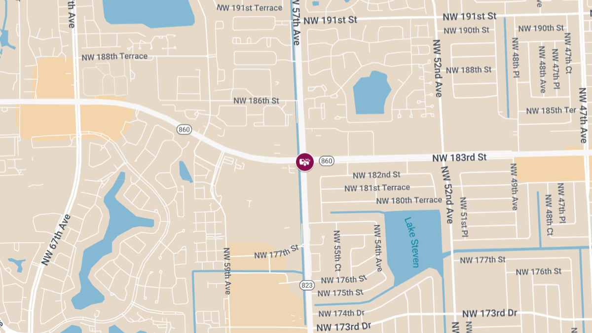 Hialeah, FL – Vehicle Crash With Injuries and Roadblock at NW 57th Ave and NW 183rd St