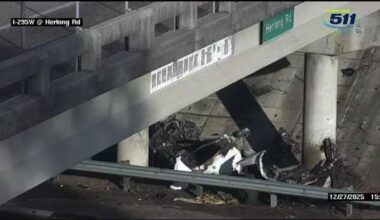 38-year-old man dies when truck slams into concrete overpass pillar on I-295: FHP