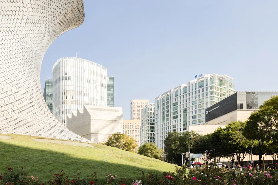 Gautier Houba/Travel + Leisure Buildings in Mexico City's Polanco neighborhood.