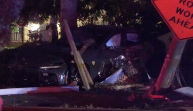 Investigation underway in Miami after Ferrari slams into Brickell utility pole, knocking out power