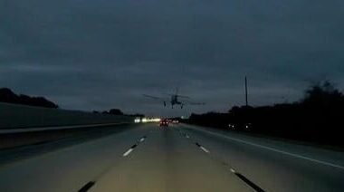 Dramatic video shows plane hitting car on Florida highway during emergency landing