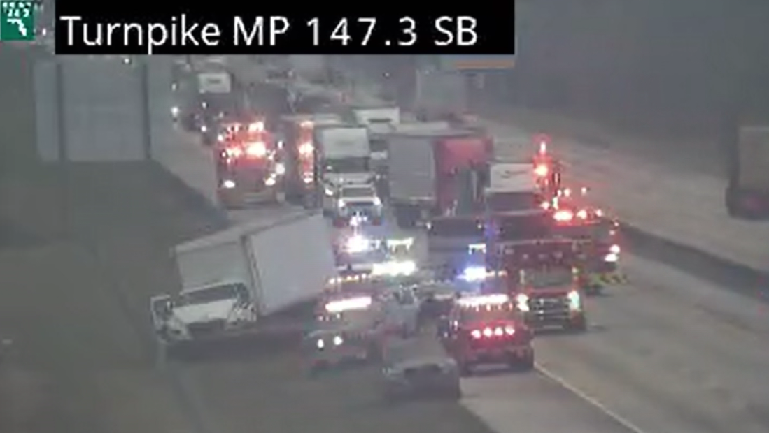 Deadly crash shuts down southbound turnpike in St. Lucie County Friday morning