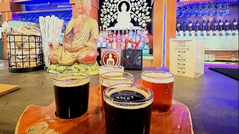 A beer flight in Oakland Park at Funky Buddha Brewery