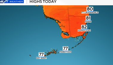 Cooler air pushing into South Florida ahead of more chances of rain later this weekend