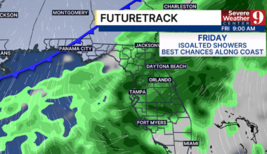 Central Florida Cold Front Today: Near 80° Warm-Up, Strong Winds Up to 35 mph