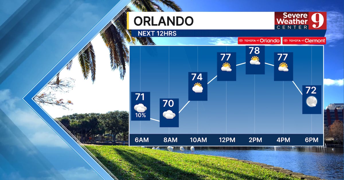 Mild morning & afternoon before cold front arrives in Central Florida – WFTV