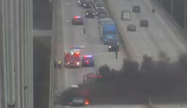 I-295 South lanes back open after car fire at Dames Point Bridge – Action News Jax