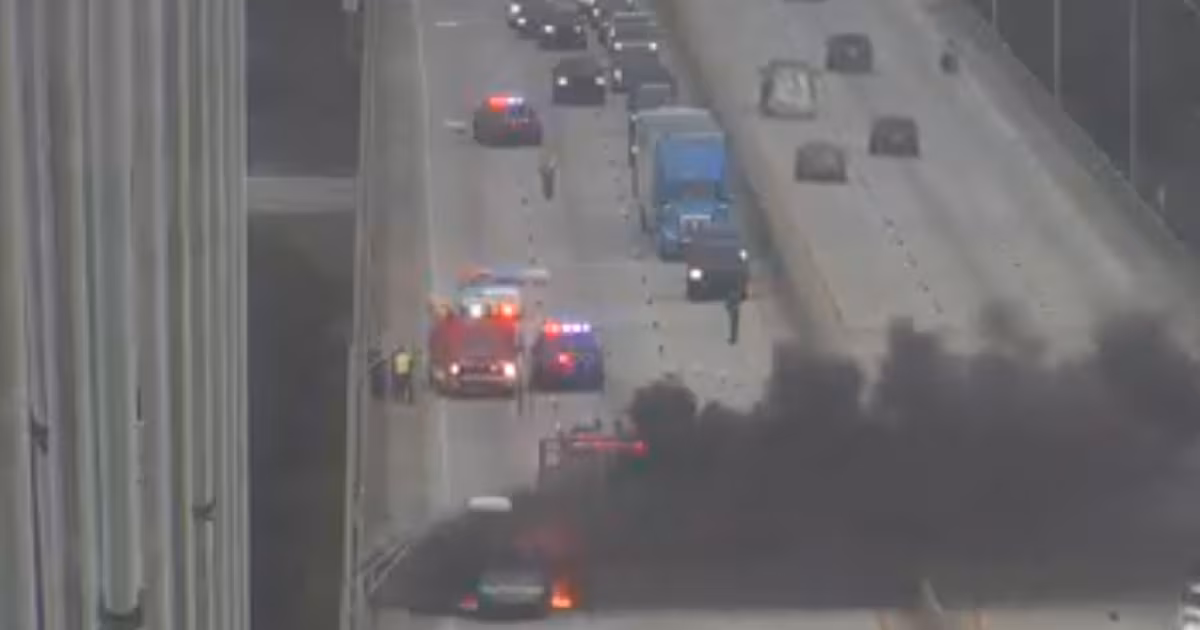 I-295 South lanes back open after car fire at Dames Point Bridge – Action News Jax