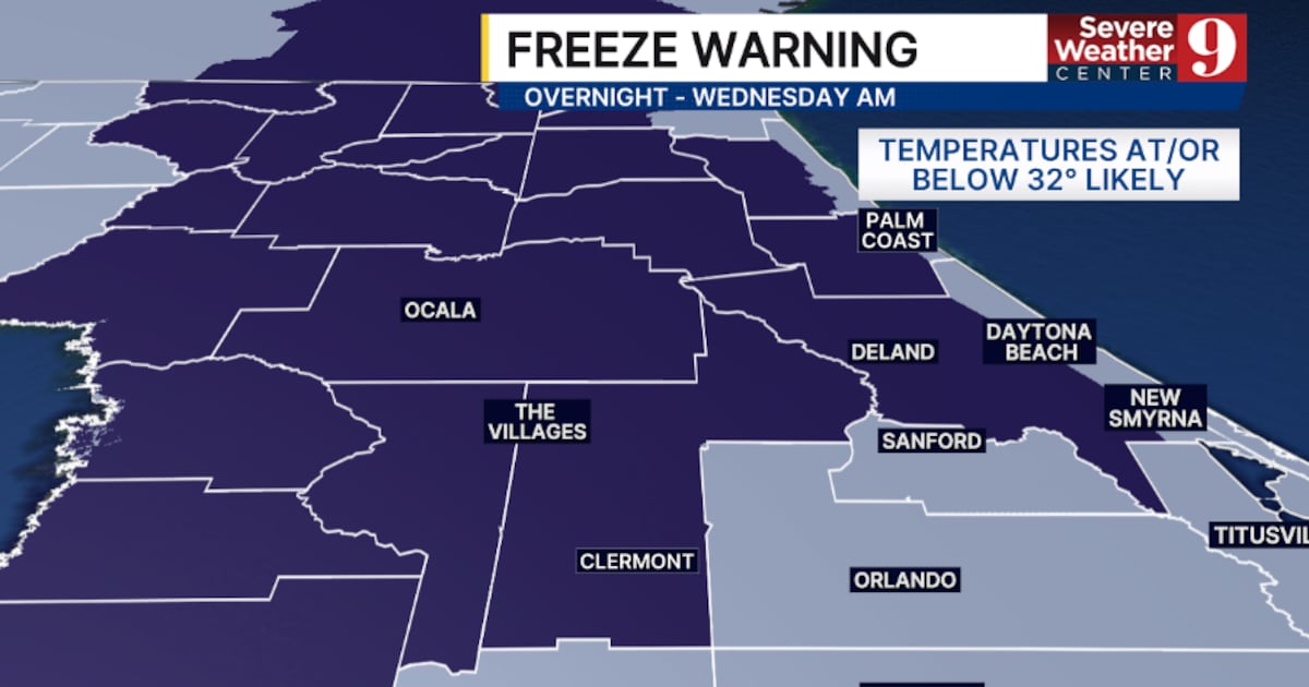 Freeze Warnings In Effect In Central Florida