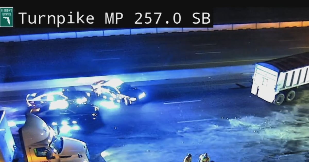 Florida's Turnpike shut down semi crash
