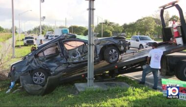 Tri-Rail train crashes into vehicle on tracks in Opa-locka